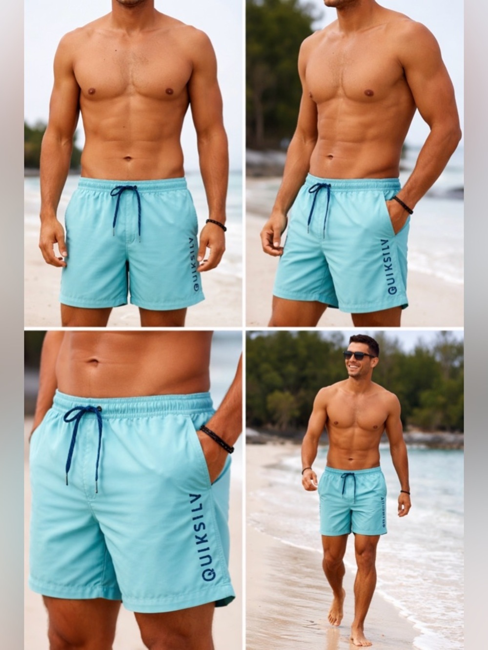 Quiksilver Men’s Swim Trunks XL – Marine Blue Boardshorts  NWT